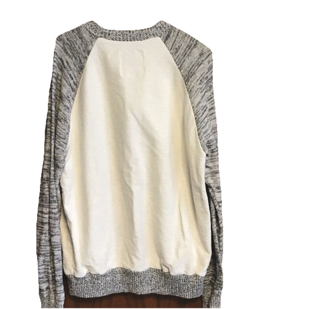 Mossimo Supply Co Off White Grey Pullover Sweatshirt Sweater Men’s Large Y2K - Picture 3 of 4